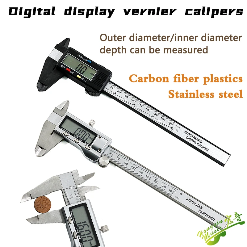 

Guitar Making Tool Carbon Fiber Plastic/Stainless Steel LED Digital Display Caliper Electronic Display Thickness Gauge