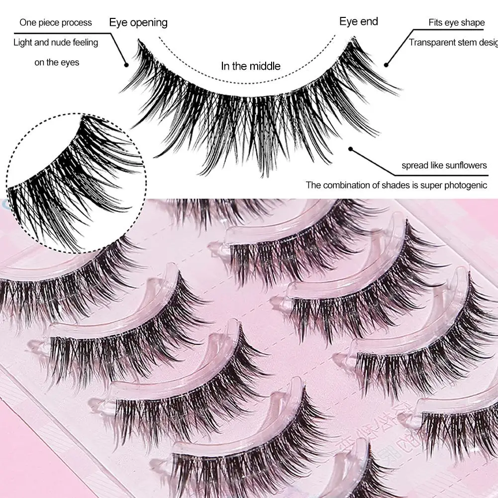 Manga cílios postiços de uma peça usar ultra-fino natural encaracolado cílios ferramenta de extensão para maquiagem iniciante