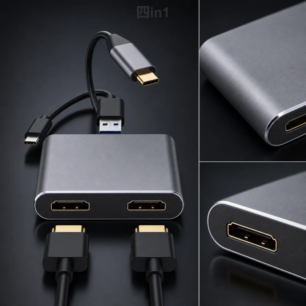 USB C Docking Station Dual HDMI Adapter USB 3.0 HUB Type C to HDMI USB C HUB Splitter Adapter OTG For PC Laptop Macbook