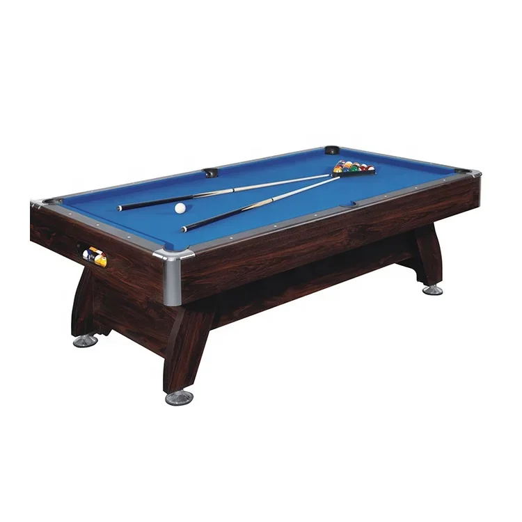 Mesa de billar de China de 9 bolas para interiores personalizada con logotipo gratuito, patas de madera maciza, cojines de pizarra, mesa de comedor de Material de lana para deportes de billar
