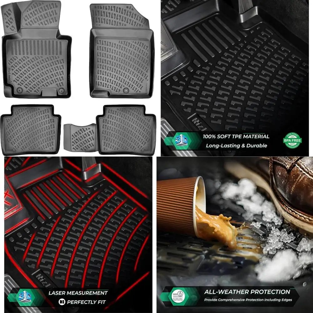 

FH Group Car Seat Covers Premium PU Leather Full Set Gray Black Combo Small Car Seat Cover Design, Airbag Compatible Split Bench