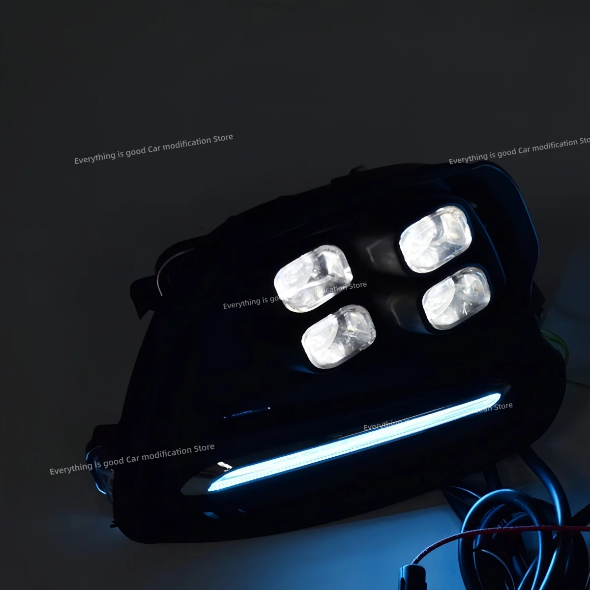 For Chevrolet Cavalier 2016-2017 Daytime running light Modification Four-eye fog light Three colors Turn signal Decorative light