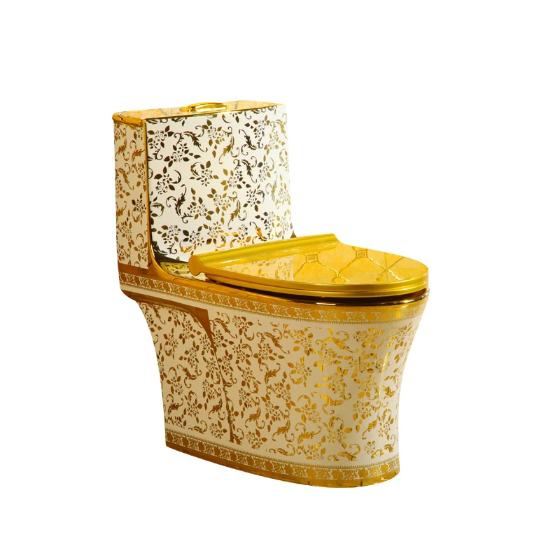 Color toilet toilet personality pumping water-saving luxury gold toilet