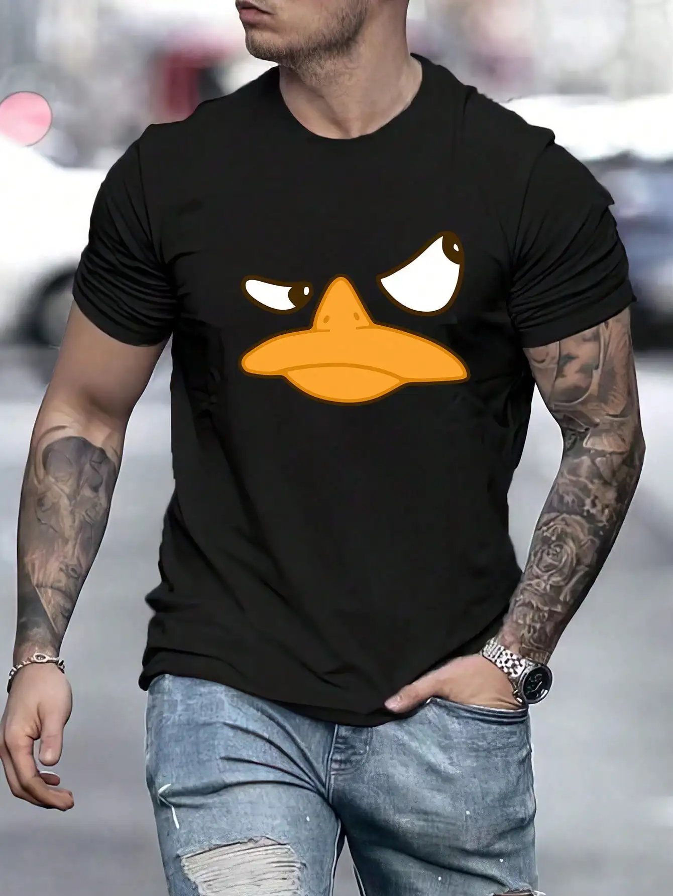 

Men'S Cartoon Duck Graphic Tee oversized t shirt anime tshirt mens camisas streetwear