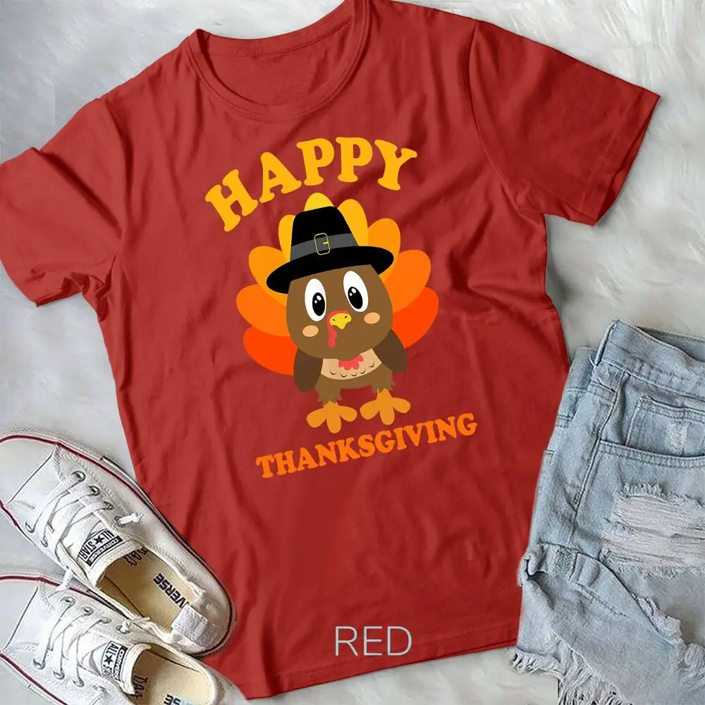 Happy Thanksgiving Shirts for Boys Girls Kids Pilgrim Turkey Unisex T-shirt