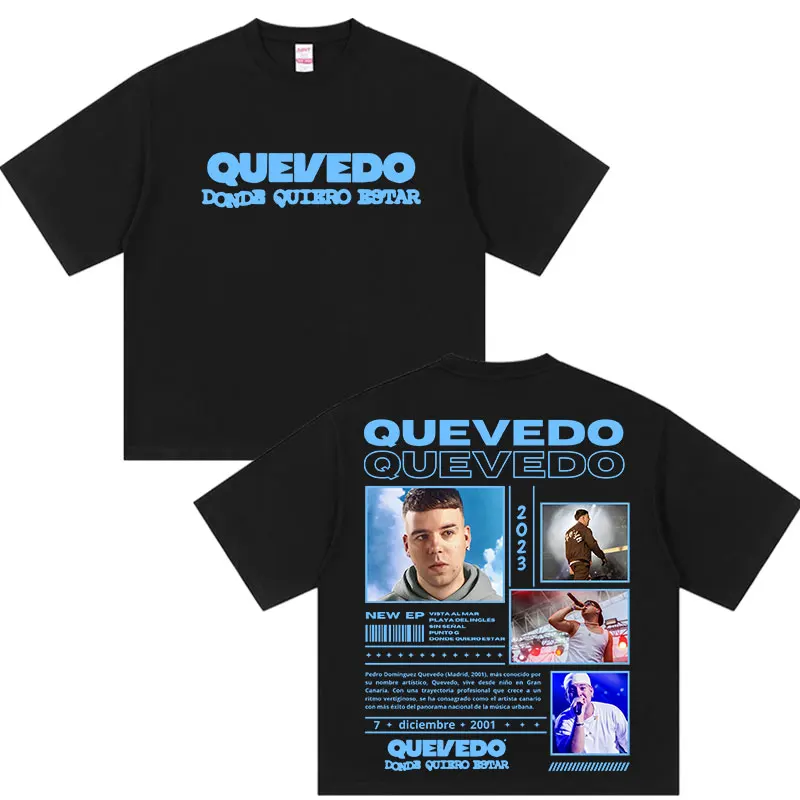 

Рэпер QUEVEDO Tour 2025, футболка с графическим рисунком, мужские и женские качественные модные футболки в стиле ретро, хлопковая футболка большого размера в стиле ретро, уличная одежда