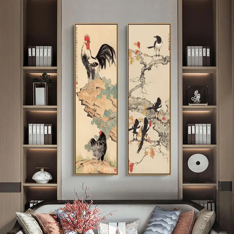 

Chinese Flower Bird Canvas Painting Beautiful Plant Big Poster Print Abstract Art Wall Picture for Living Room Kitchen