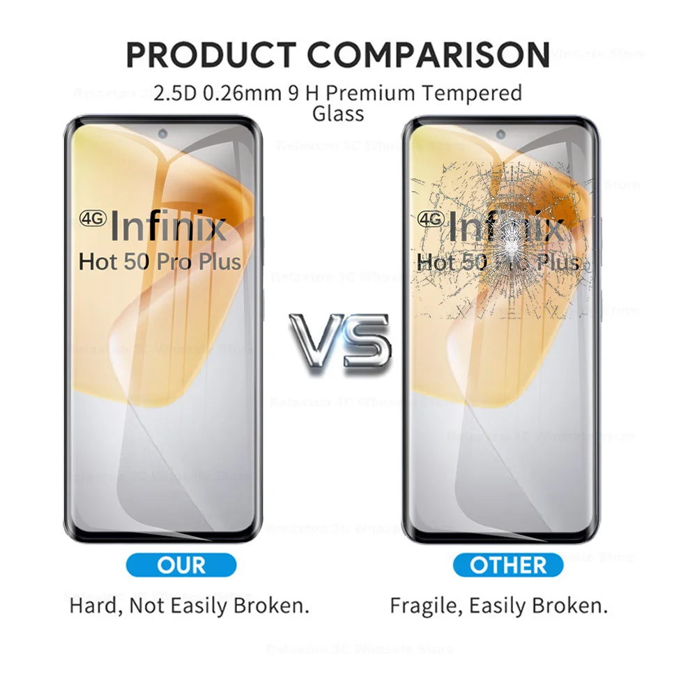 2-1Pcs Glass For Infinix Hot 50 Pro+ 4G Tempered Glass Screen Protectors For Infinix Hot 50 Pro + 50Pro Plus Hot50ProPlus 5G