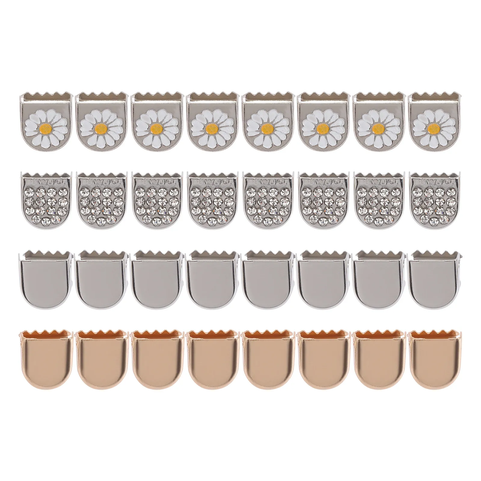 32Pcs Shoelace Clips Easy Use Daisy Flower Shoelace Cord End Locks No Tie Shoe Lace Repair Accessories for Arthritis Use