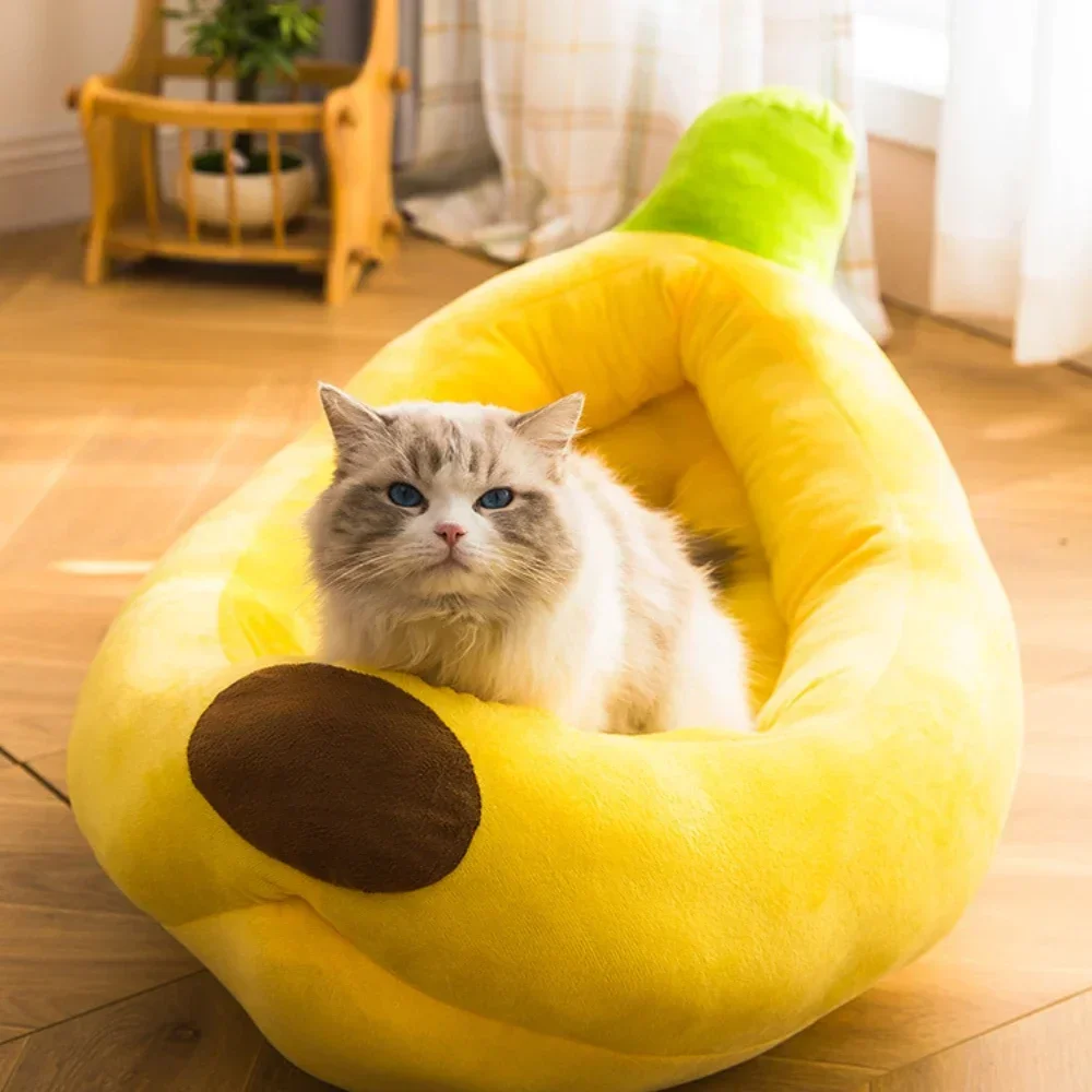 

nest removable washable small and medium-sized dog and cat nest dog mat pet bed warm dog nest banana boat