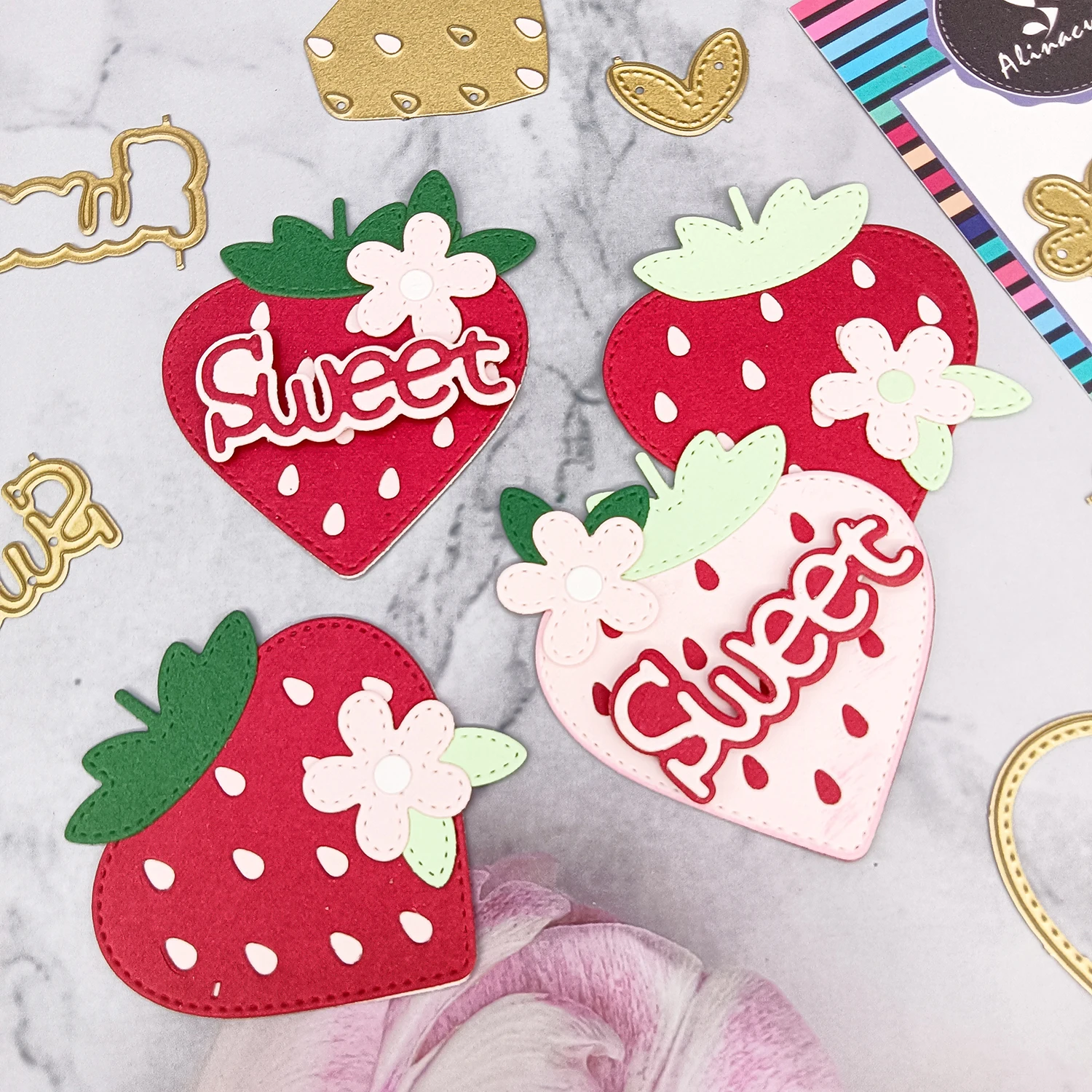 Erdbeer-Metall-Stanzform für Geschenkpapier, Bastelarbeiten, handgemachte Kartenherstellung, DIY-Grußkarten, Scrapbooking und Alben
