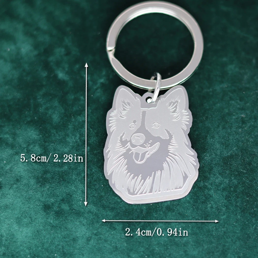 Stainless Steel Cute Animal Shetland Sheepdog Pendant Keychain For Women Punk Jewelry Lovely Cartoon Keychains