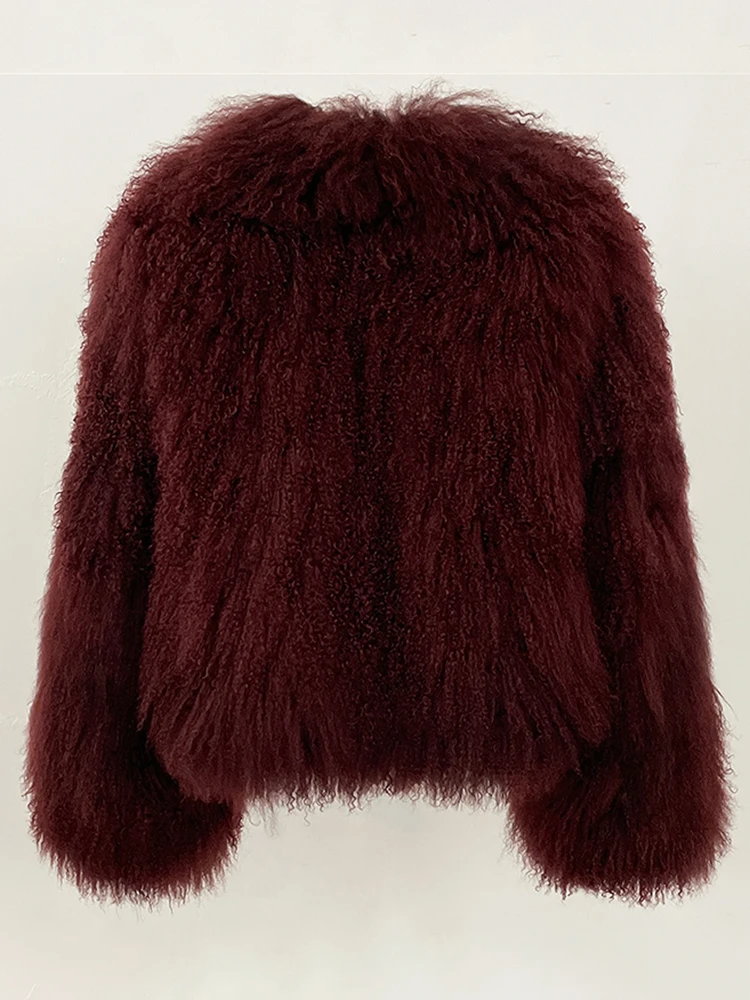 OFTBUY Natural Mongolia Sheep Fur Coat 2025 Winter Clothing Women Fashion Warm Thick Clothes Lady Elegant Real Fur Coat Female