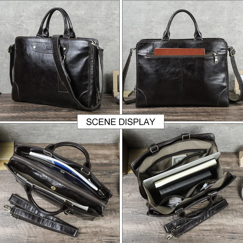 Valigette in vera pelle rigide per uomo Borse di lusso Valigetta per laptop Borse Borsa a tracolla per computer da ufficio da 14 pollici