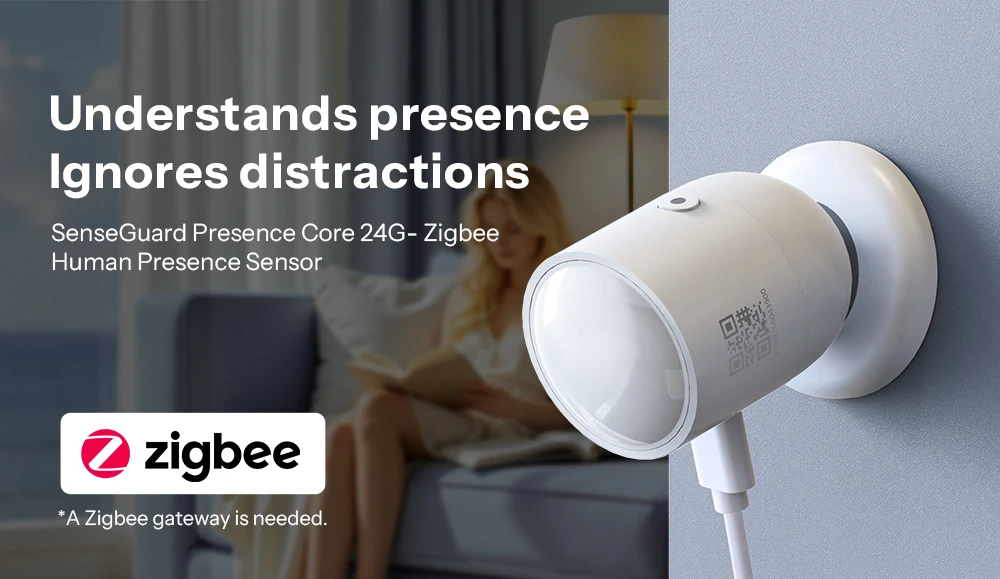 SONOFF SNZB-06P24 Sense Guard Presence Core 24G Zigbee Anwesenheitssensor 24GHz MMWave Radar Via Matter Kompatibel mit Apple Home – Detail 1