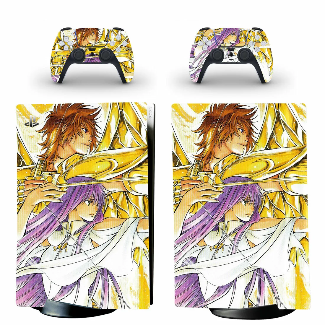 Saint Seiya PS5 Digital Skin Sticker Decal Cover for Console and 2 Controllers PS5 Skin Sticker Vinyl