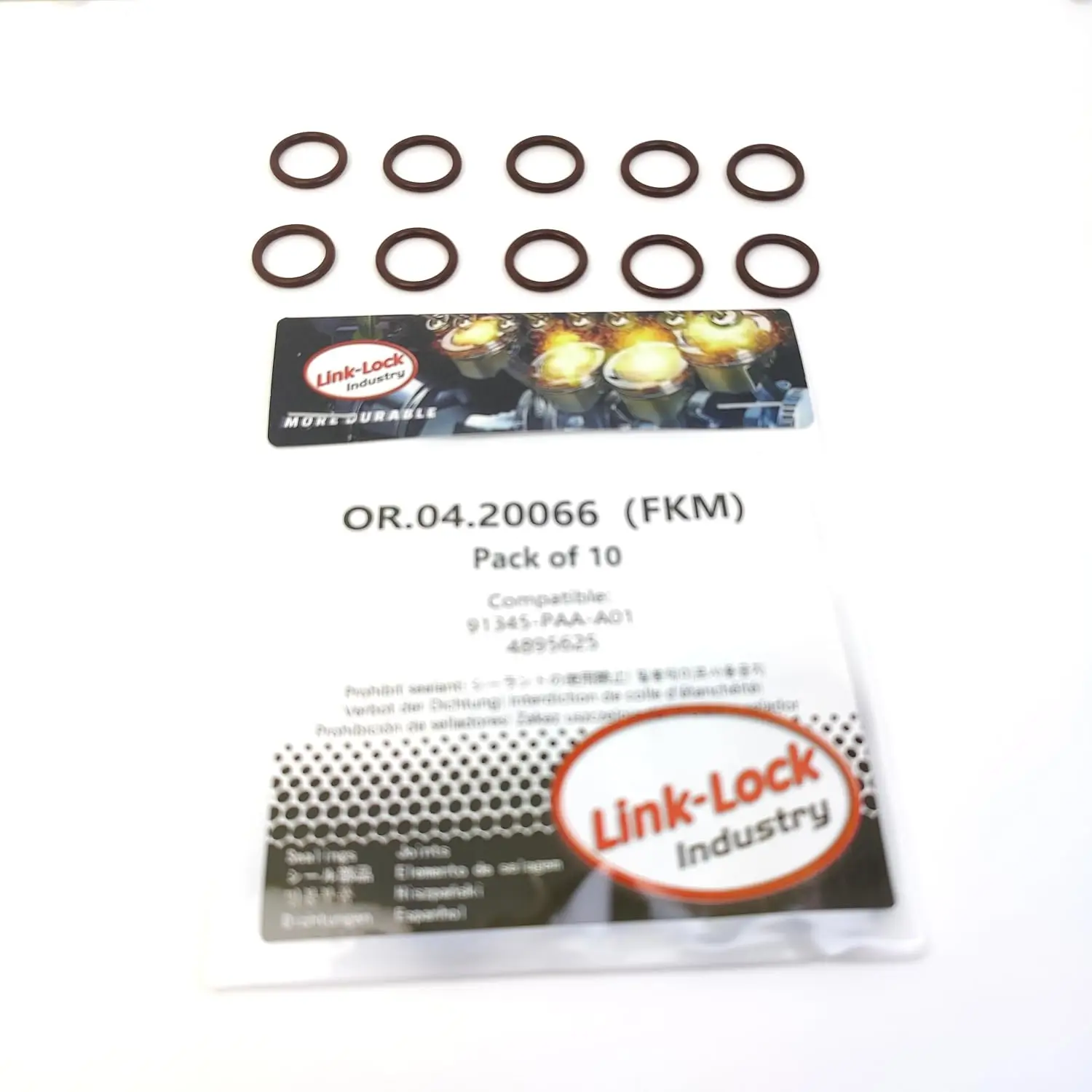 

LINK-LOCK 10PCS OR.04.20066 FKM Viton Sealing O-Ring Kit of Power Steering Hose 91345-PAA-A01 4895625 for HONDA for IVECO