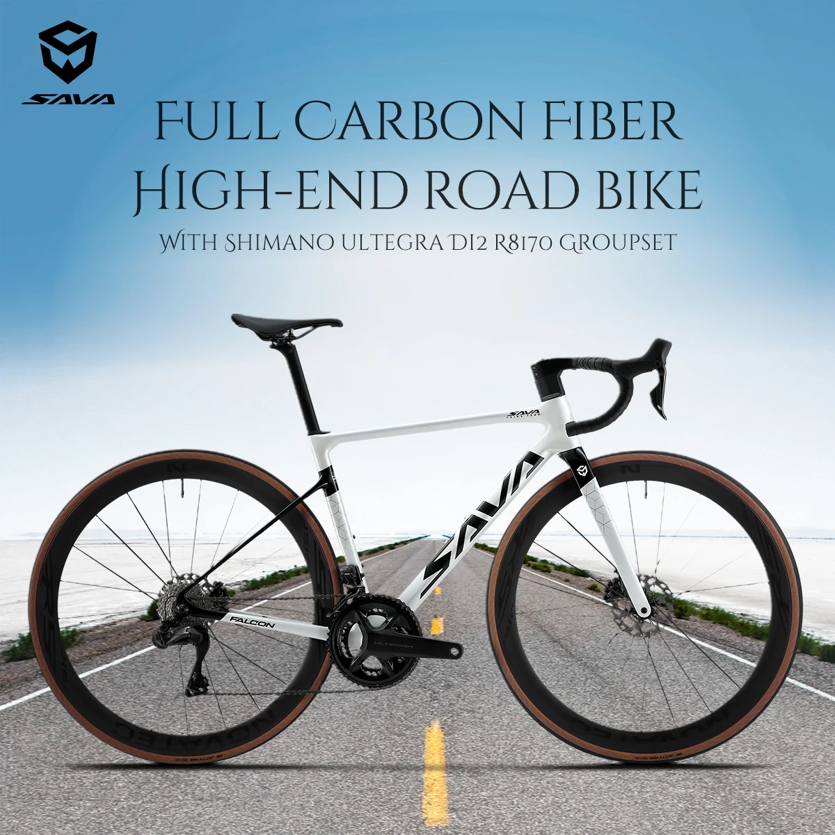 SAVA C7 Full Carbon Fiber Road Bike 24 Speed with SHIMAN0 ULTEGRA 8170  Hydraulic Disc Brakes Men's and Women's Race Bikes