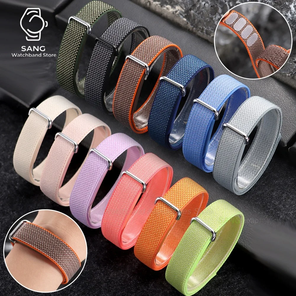 Geripptes Nylon-Uhrenarmband für Damen und Herren, für Google Fitbit Air, Uhrenarmband-Zubehör, weiches, modisches, farbenfrohes Armband.