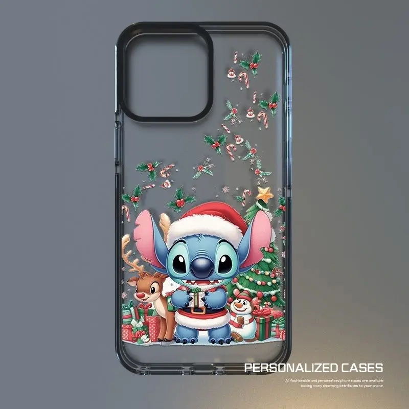 Disney Stitch Christmas Cute Phone Case For iPhone 15 14 13 12 11 Pro Max X XR XS MAX 7 8 Plus Y2k Mini Christmas Tree Cases