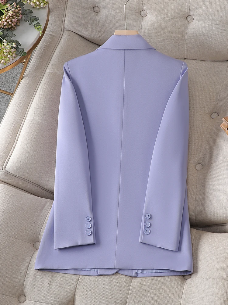 Elegant Purple Blazer for Women Autumn Winter New Office Ladies Long Sleeve Jackets Korean Fashion Casual Coats Blazer Women