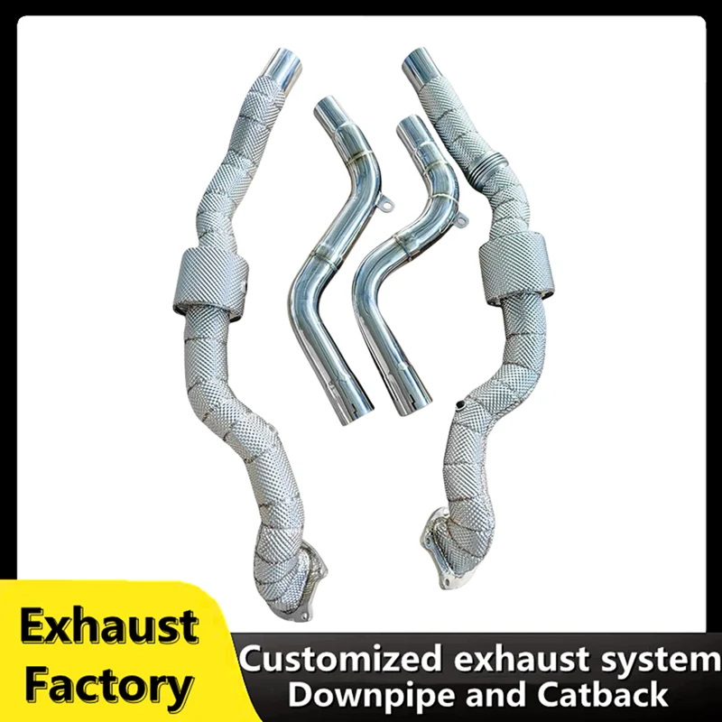 

For Dodge Challenger 3.6l 2015-2023 stainless steel exhaust system downpipe with heat shield racing straight exhaust