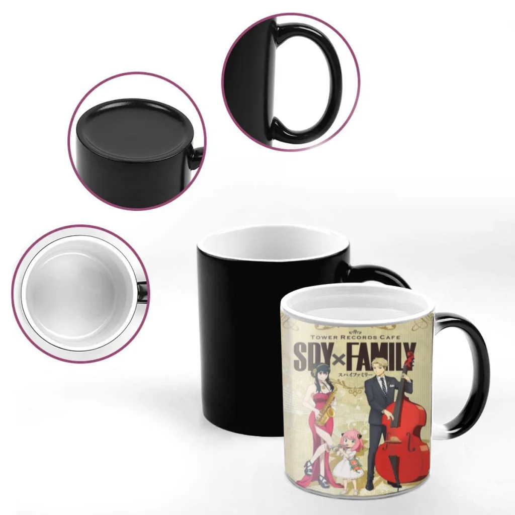 Kawaii Anya SPY X FAMILY Anime Creative Change Ceramic Mug Heat Revealing Coffee Cup Breakfast Cup Mug Gift