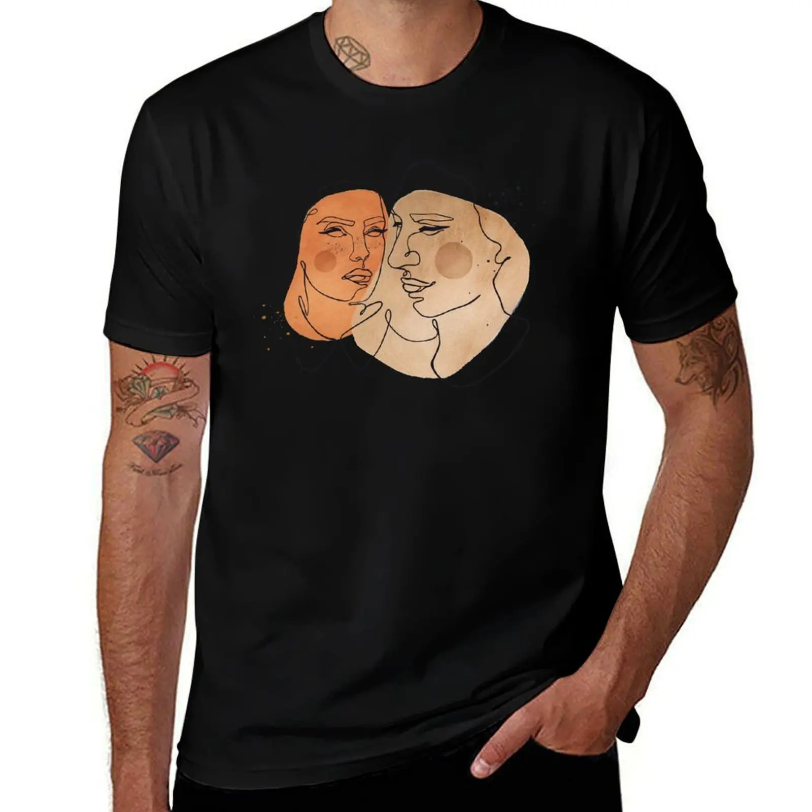 Reylo Transference line art T-Shirt Work Short Sleeve Cotton Top T-Shirt