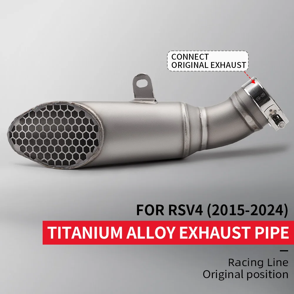 

Titanium Alloy For RSV4 Motorcycle Exhaust Slip On Muffler Pipe 2015-2024