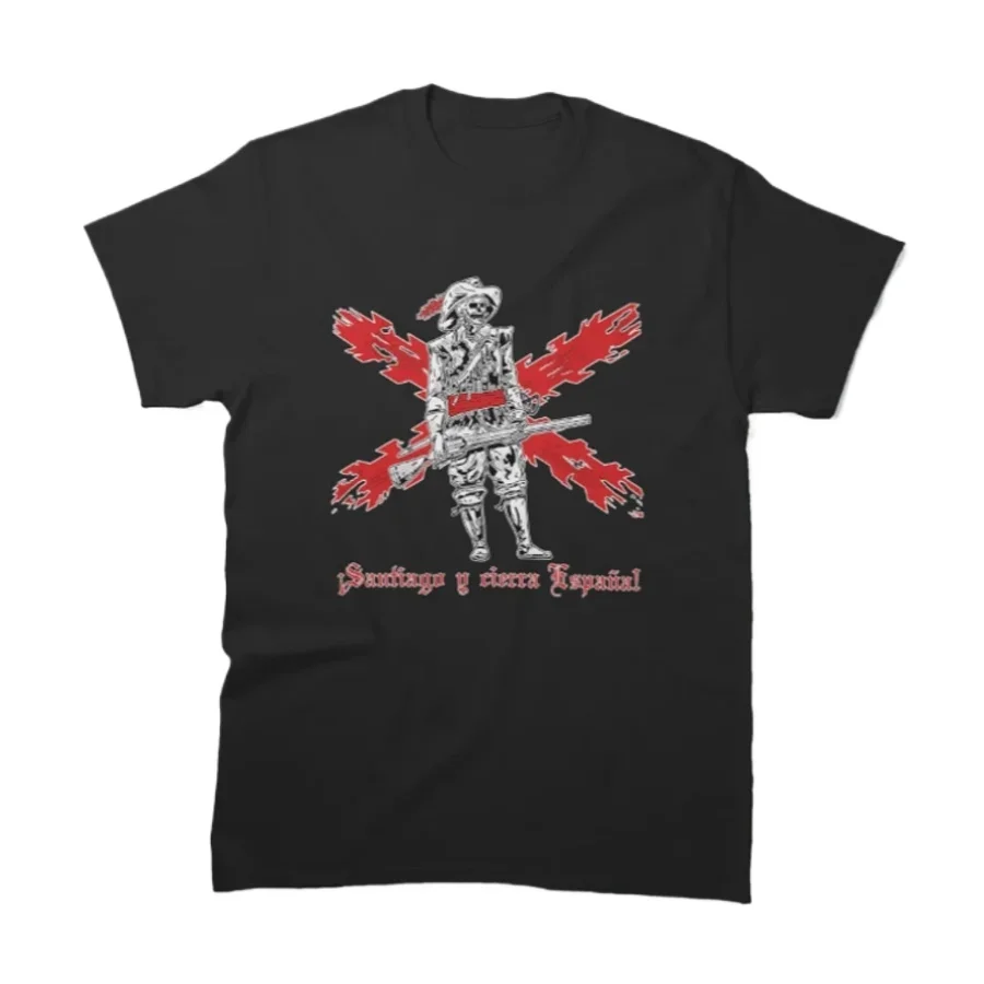 Old Spanish Tercios - Cross of Burgundy T-Shirt 100% Cotton O-Neck Summer Short Sleeve Casual Mens T-shirt Size S-3XL
