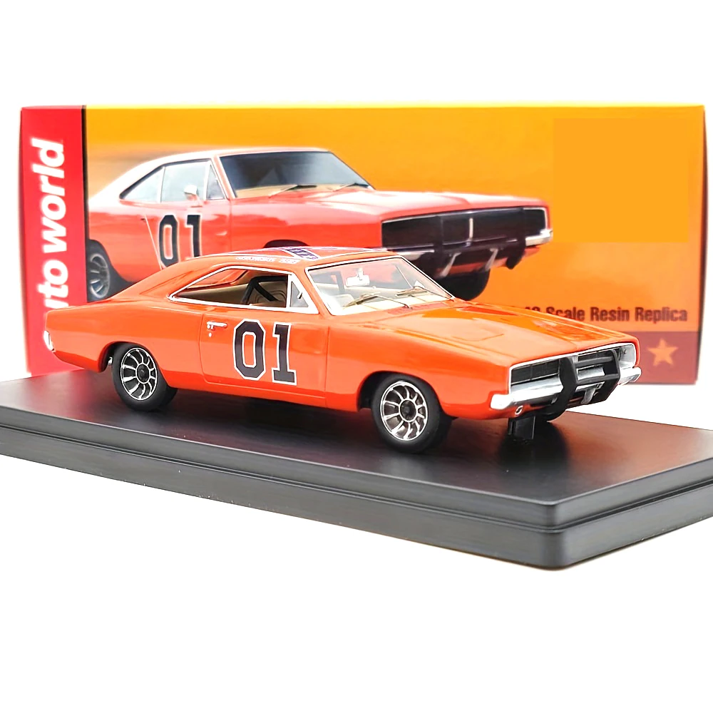 Auto World 1:43 Charger 1969 General Lee Red AWRSS1151 Limited Edition Resin Model Car Collection Auto Toys Gift