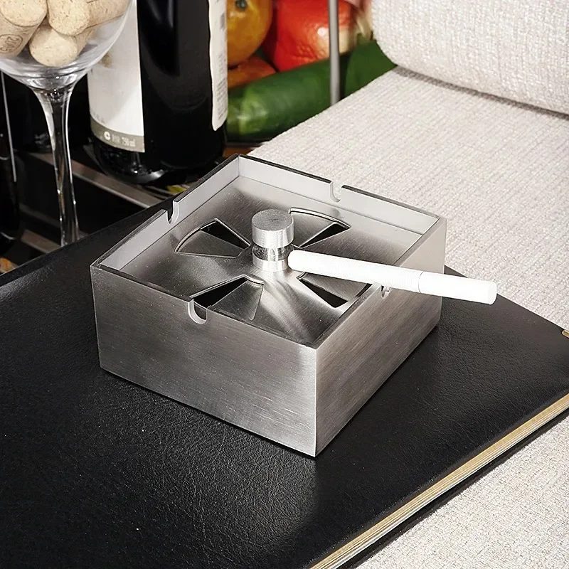 

Stainless steel ashtray creative with lid large personality seal trend living room bedroom office windproof household ashtray