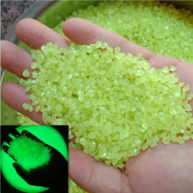 1000 Stück 3–5 mm leuchtender Sand, leuchtet im Dunkeln, Kieselsteine, Hausgarten, Hof, Außenweg, Rasendekorationen, Aquarium, Aquarium-Dekoration