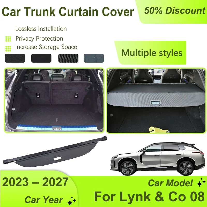 

Car Trunk Storage Rack Cover For Lynk & Co 08 2023~2027 Retractable Shade Rear Cargo Liner Shelter Trunk Curtani Car Accessories