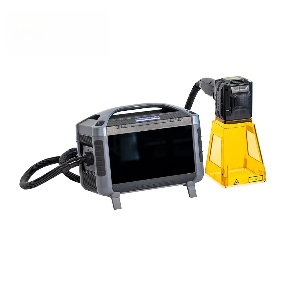 Compact 30W Portable Handheld Laser Marking Machine Lightweight 8 8kg Touchscreen Emergency Stop Function