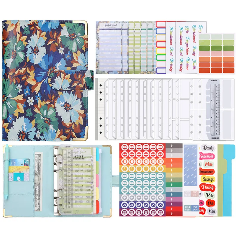 A6 Colorful Money Budget Planner Binder 12 Zipper EnvelopesCash Envelopes For Budgeting Money Organizer For Budget Binde Set