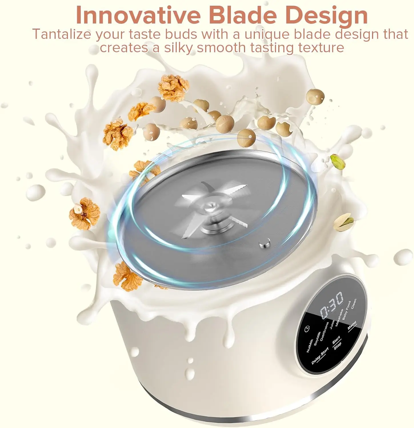 ماكينة صنع حليب الجوز N7، 50 أونصة (1.5 لتر) ماكينة صنع حليب الصويا الأوتوماتيكية لحليب الشوفان المحلي، حليب البندق، العصير، ميلك شيك، أغذية الأطفال، Gra