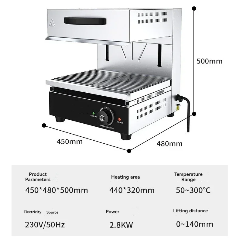 New 600S 4KW Elevating Electric Noodle Oven Commercial Electric Japanese Underside Fire Drying Oven Grill Western Noodle Oven