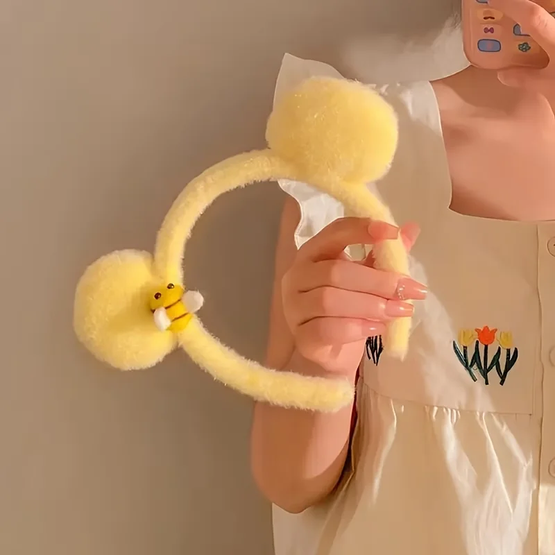 Damen-Haarbänder - Weiche Gelbe Bienen- und Bärenohren-Haarbänder, Niedliche Tier-Party-Accessoires, Geeignet für Festivals und Veranstaltungen – Detail 5