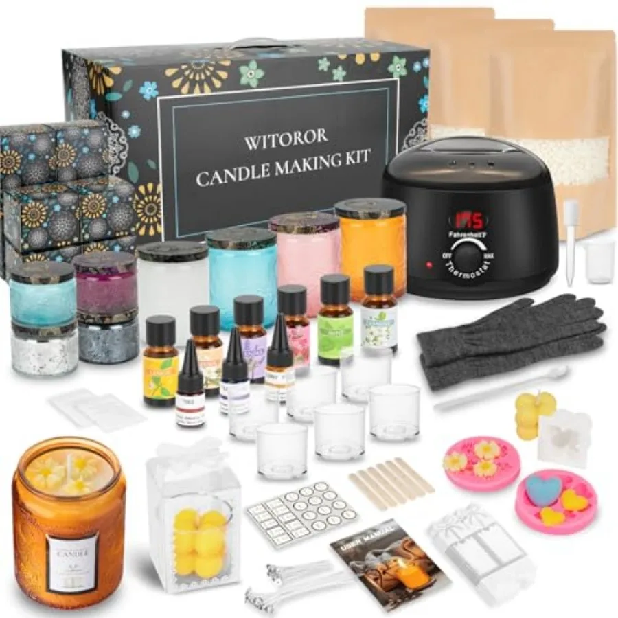 

Candle Making Kit Scented Candles Making Kit Supplies with Digital Soy Wax Melt Warmer Candle Making Complete Kit for Adults Be