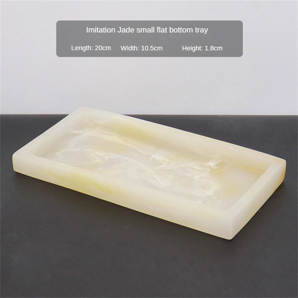 Home Decor Countertop Cosmetic Organizer Hotel Bathroom Tray Rectangular Plate Household Non Slip Resin Modern Marble Texture