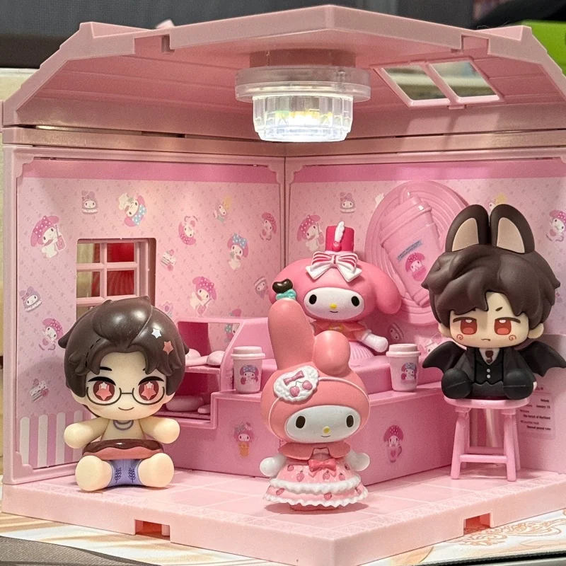 

Dreamy Scene Model Sanrio Kuromi Toys Cartoon Anime My Melody Accessories Kitchen Coffee Shop Model Ornament Birthday Gift Toys