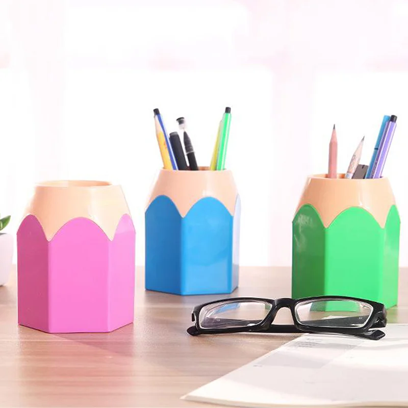 Creative Colorful Pencil Tip Pen Container Multifunctional Pencil Holder Creative Student Stationery Desktop Storage Pen Holder