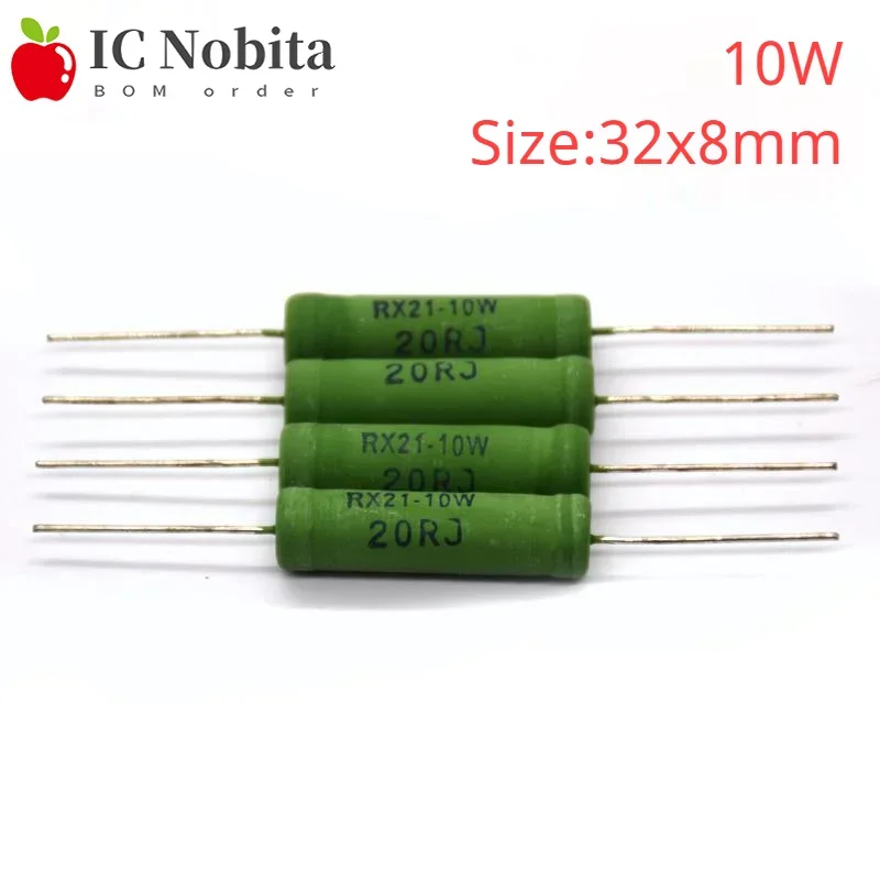 10PCS RX21 6W 10W Draht Wunde Widerstand 5% 0.01 ~ 33K 1R 10R 100R 1K 10K 12K 15K 18R 20R 22R 24R 27R 30R 33R 36R 0,05 R 0,1 R 0,12 R
