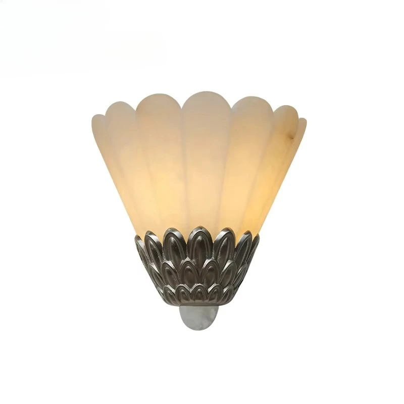 

Wall Lamp Nordic Modern Deco Hotel Corridor Metal Natural Alabaster High Quality Unique