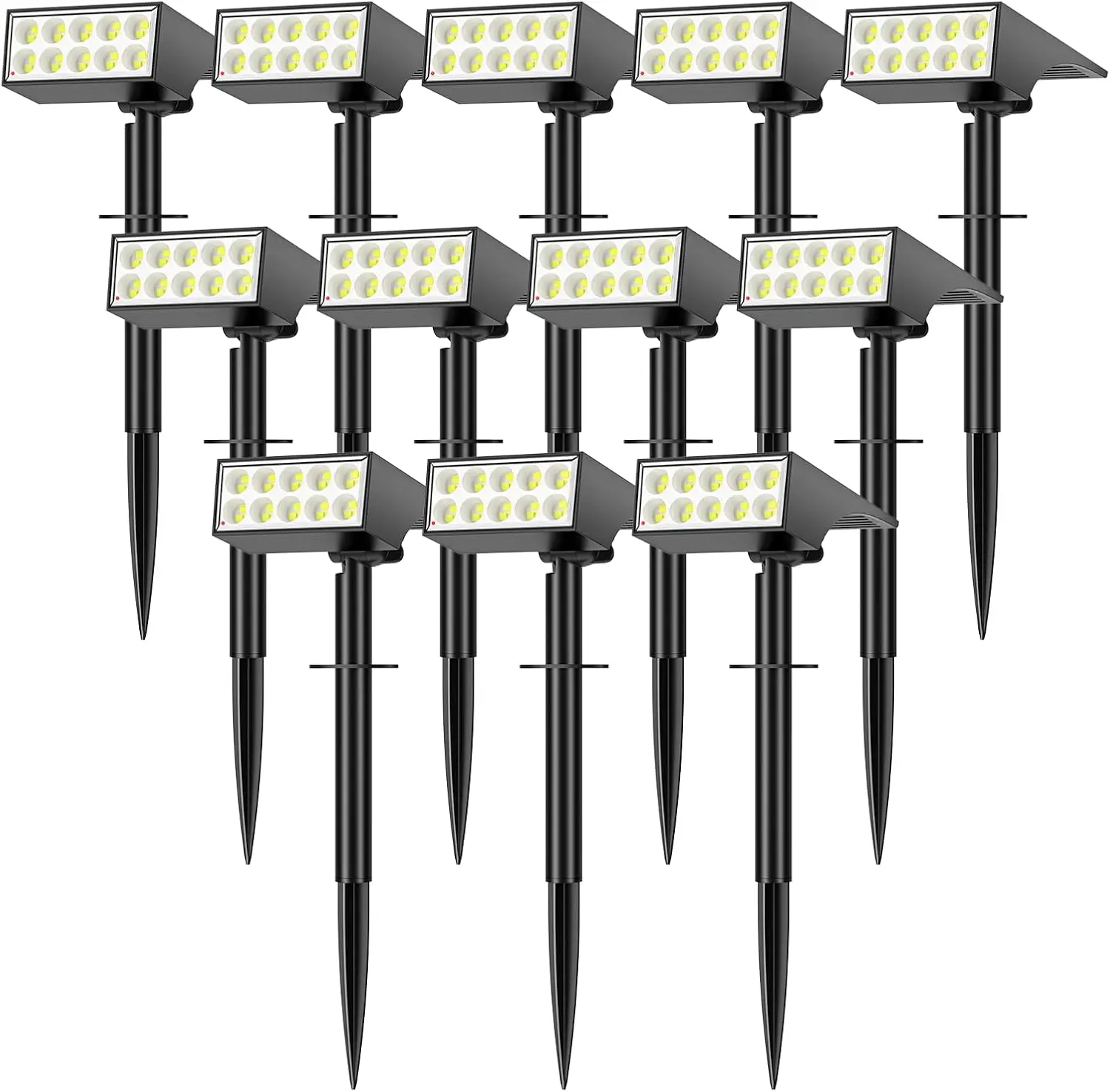 

12 Pack Solar Spot Lights Outdoor Waterproof, 4 Modes LED Landscape Lighting with Auto On/Off for Garden Pathway