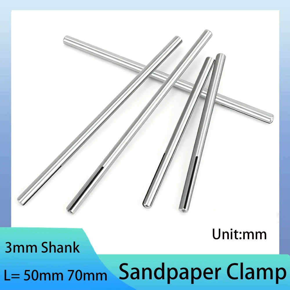 2-20Pcs 3mm Shank Sandpaper Clamp Split Mandrel Abrasive Holder Clip Rod Rotary Electric Grinder Polishing Tool Accessories