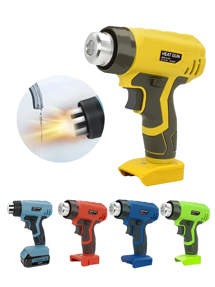 Pistola termica portatile pistola termica elettrica senza fili con 4 ugelli per batteria agli ioni di litio Makita/Dewalt/Milwaukee/Bosch/Black