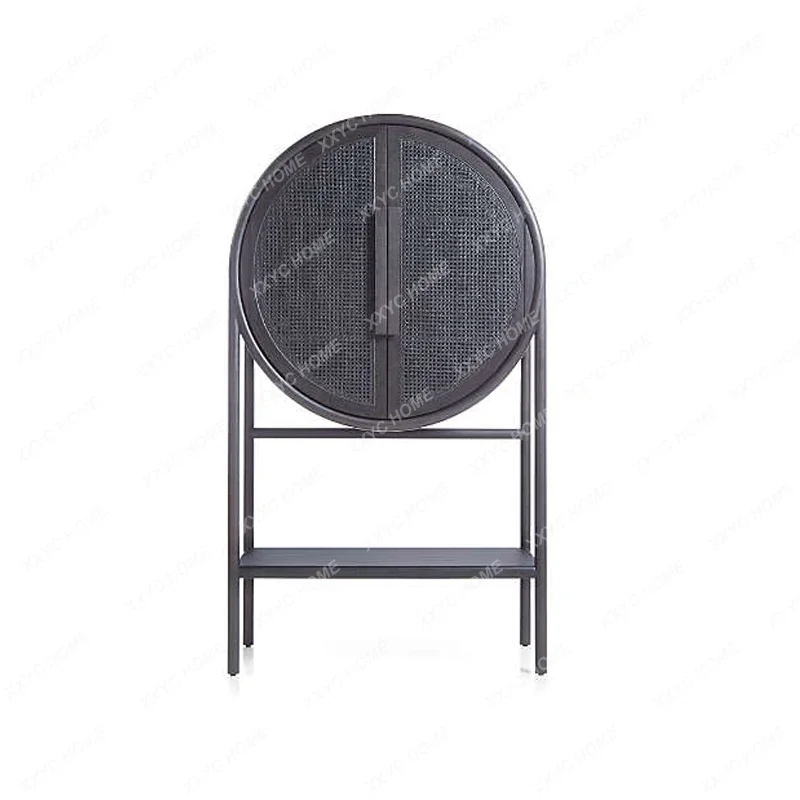 

LSolid wood living room dining side cabinet rattan modern storage simple multi-layer storage cabinet