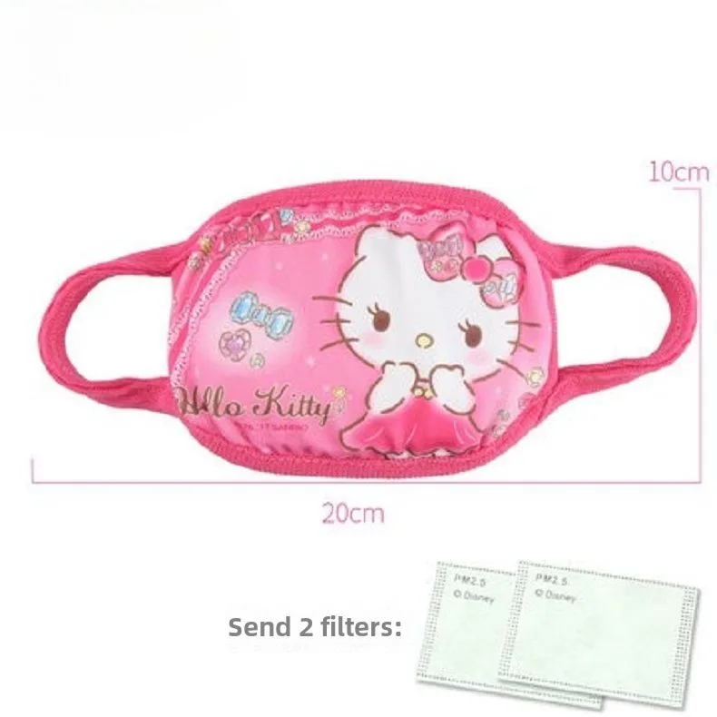 Sanrio Hello Kitty Children's Mask Girl Anti-smog Toddler Baby Cute Cartoon Breathable Warm Girl Mask Kawaii Gift